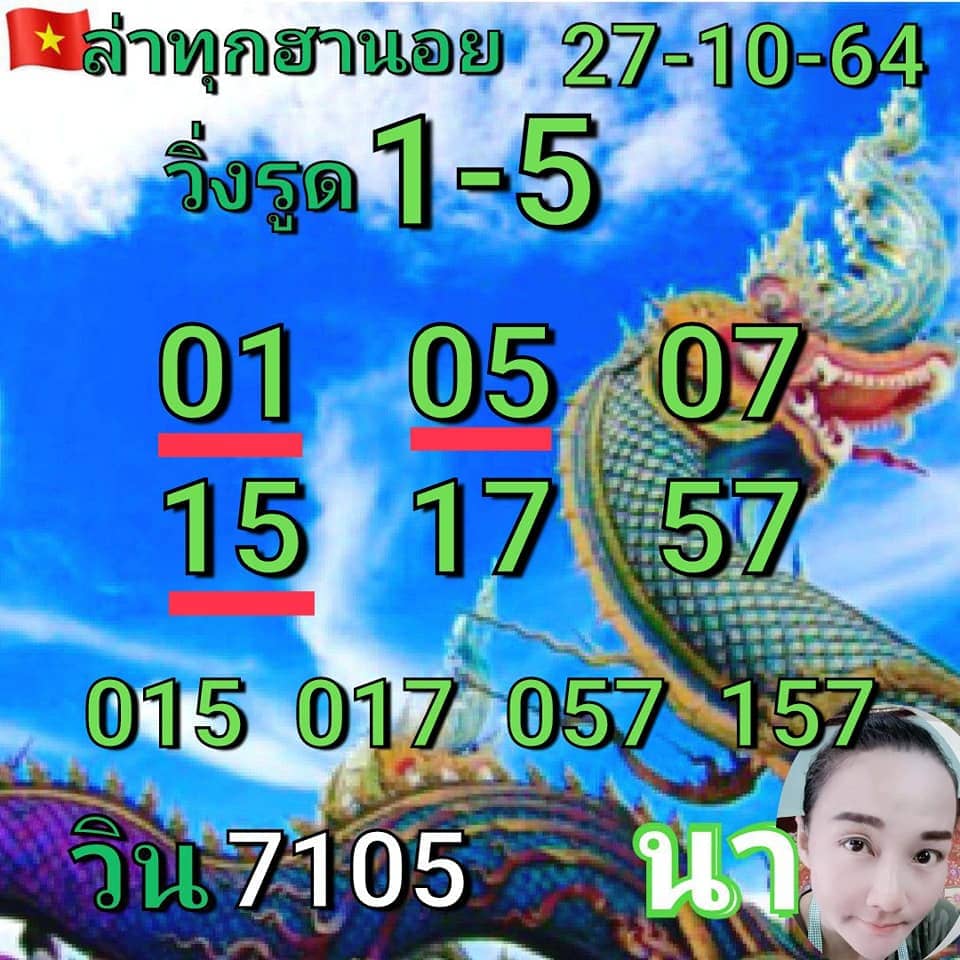 แนวทางหวยฮานอย27/10/64ชุดที่4