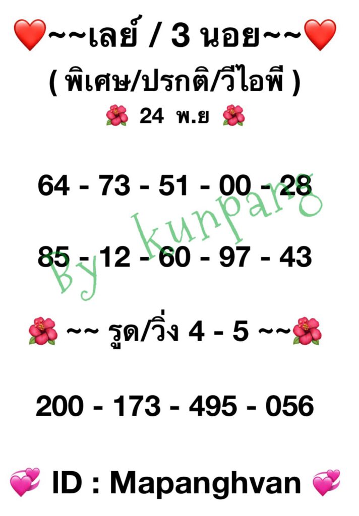 แนวทางหวยมาเลย์ 24/11/64 ชุดที่ 9