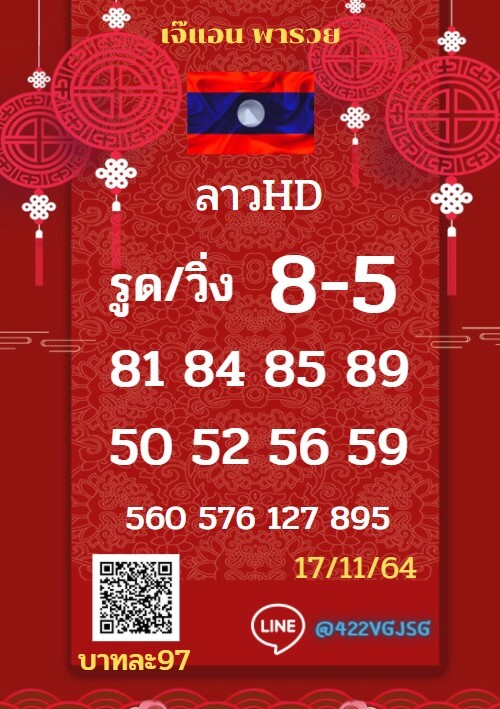 แนวทางหวยลาว 17/11/64 ชุดที่ 8