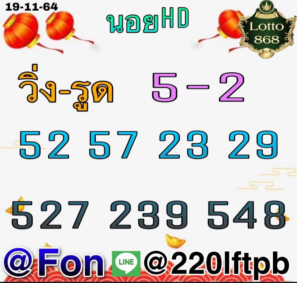 แนวทางหวยฮานอย 19/11/64 ชุดที่ 14