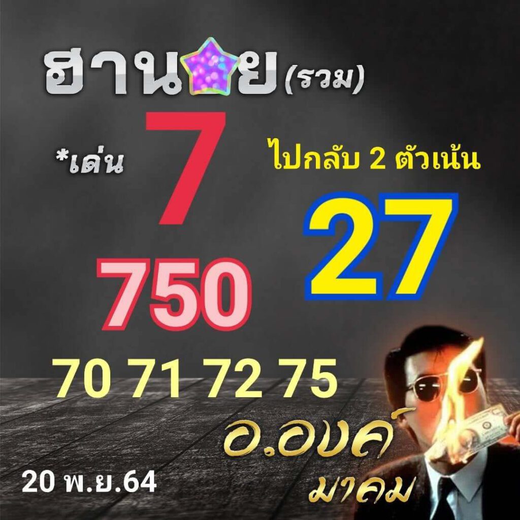 แนวทางหวยฮานอย 20/11/64 ชุดที่ 4