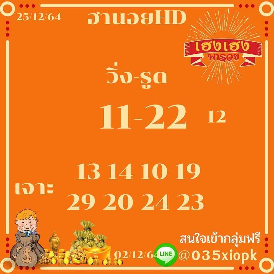 แนวทางหวยฮานอย 25/12/64 ชุดที่ 18