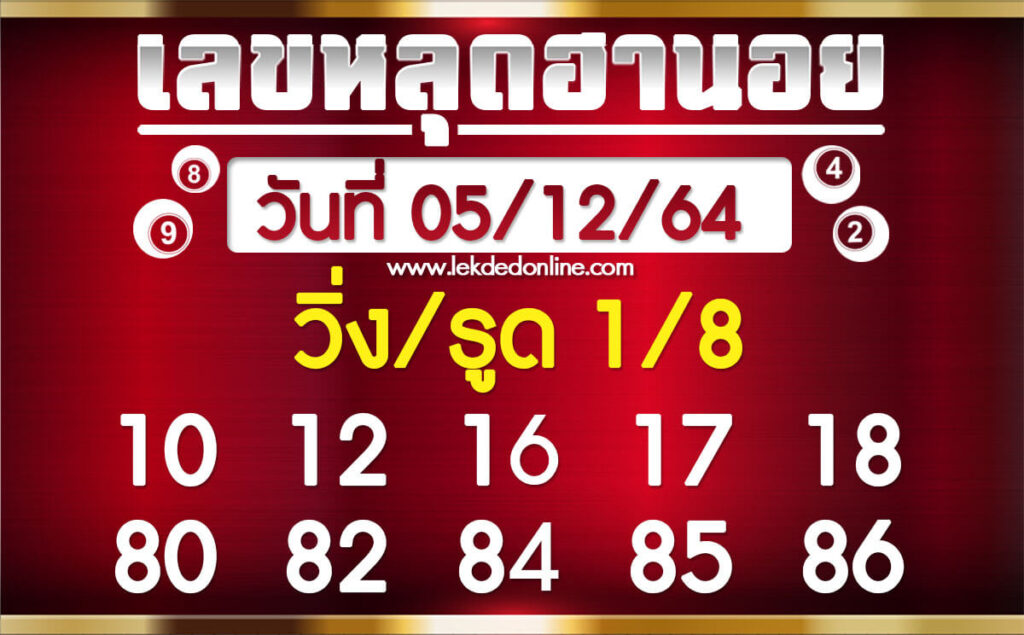 แนวทางหวยฮานอย 5/12/64 ชุดที่ 12