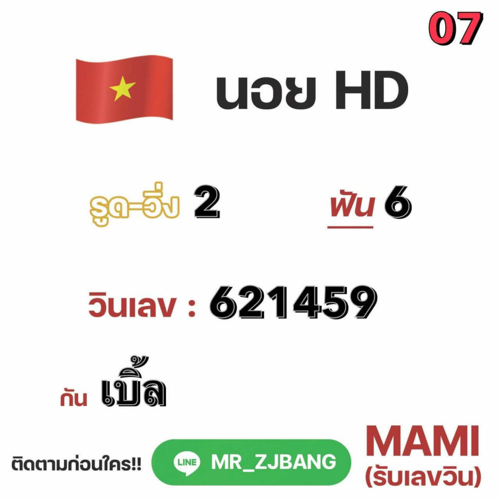 แนวทางหวยฮานอย 7/12/64 ชุดที่ 15