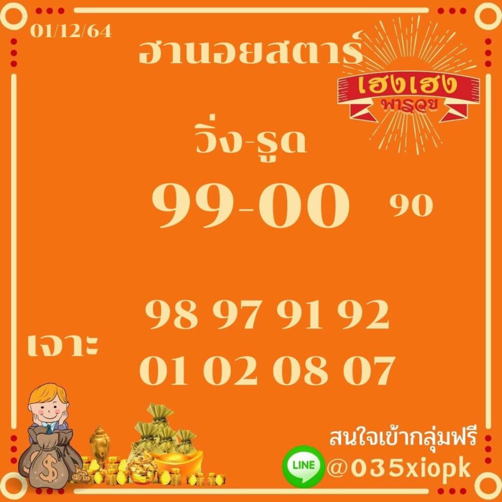 แนวทางหวยฮานอย 1/12/64 ชุดที่ 16