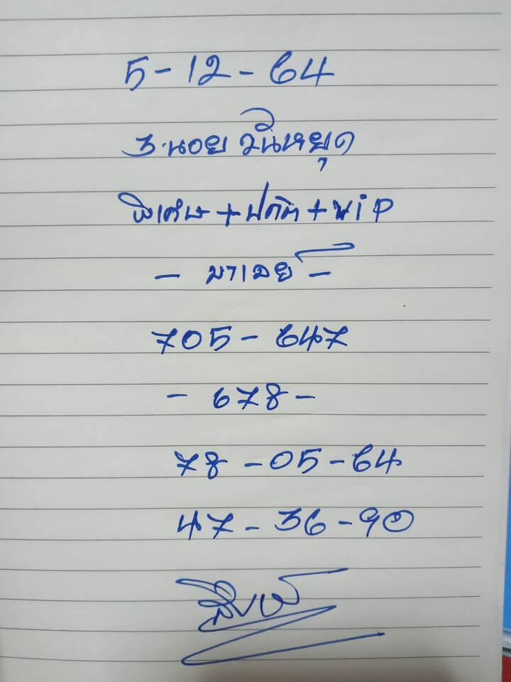 แนวทางหวยฮานอย 5/12/64 ชุดที่ 2