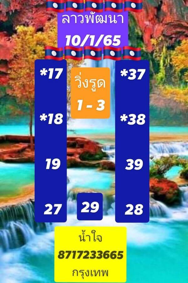 แนวทางหวยลาว 10/1/65 ชุดที่ 2