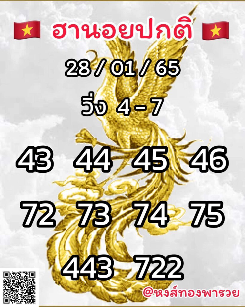 แนวทางหวยฮานอย 28/1/65 ชุดที่ 18