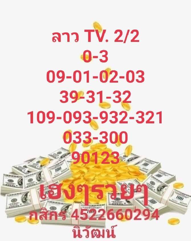 แนวทางหวยลาว 2/2/65 ชุดที่ 20
