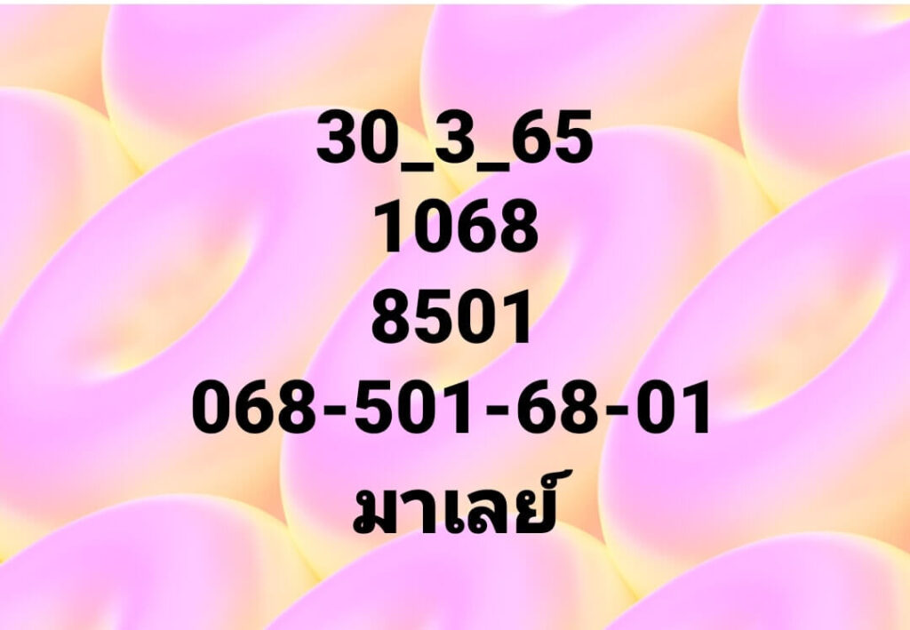 แนวทางหวยมาเลย์ 30/3/65 ชุดที่ 10