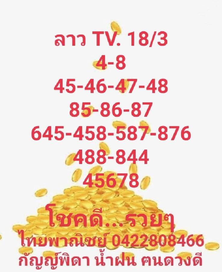 แนวทางหวยลาว 18/3/65 ชุดที่ 9