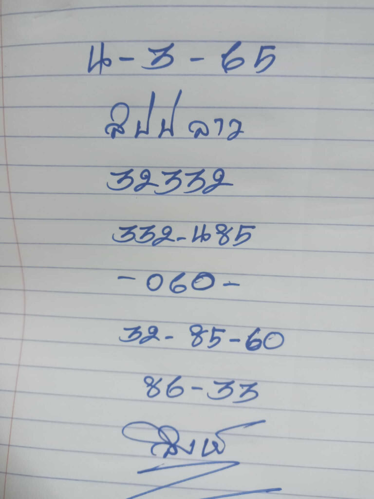แนวทางหวยลาว 4/3/65 ชุดที่ 9