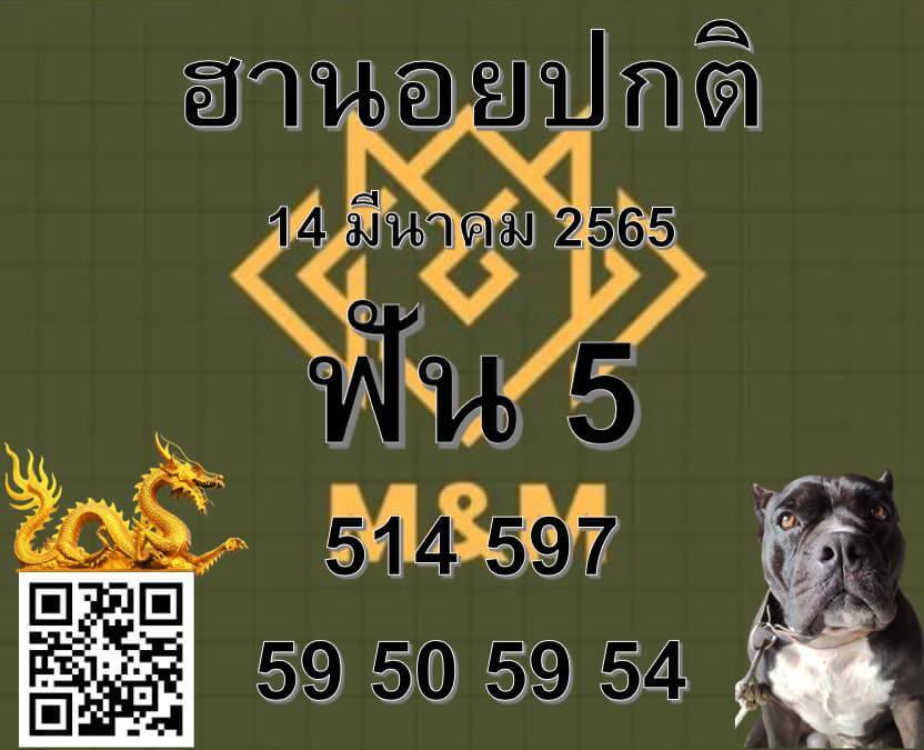 แนวทางหวยฮานอย 14/3/65 ชุดที่ 4