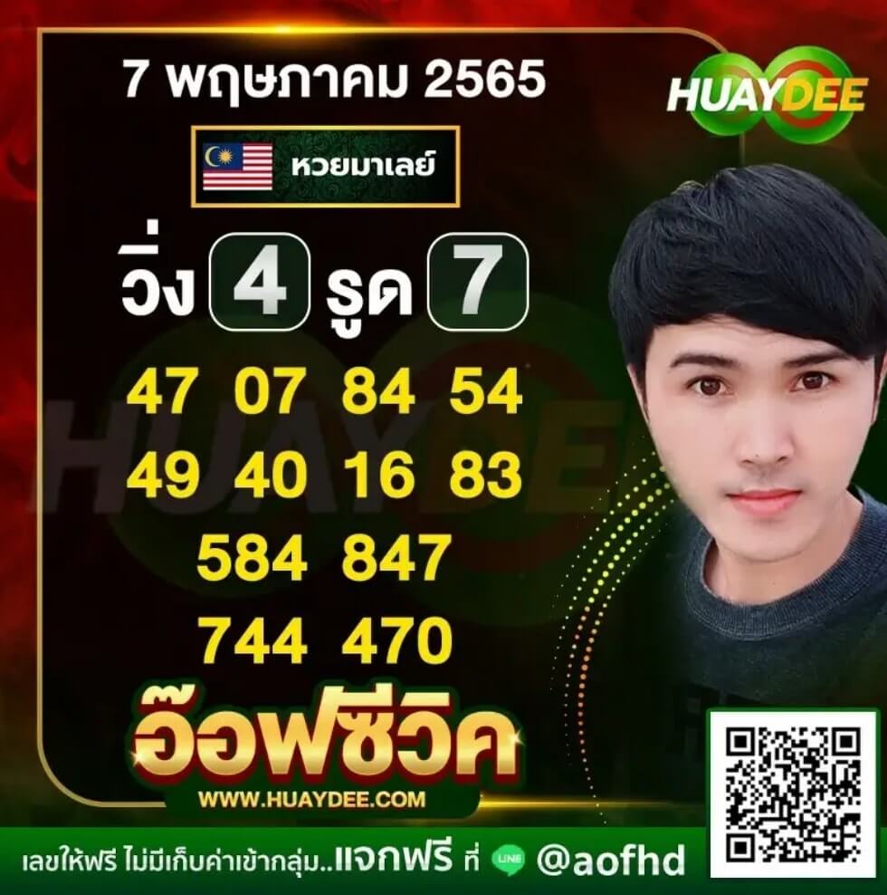 แนวทางหวยมาเลย์ 7/5/65 ชุดที่ 20