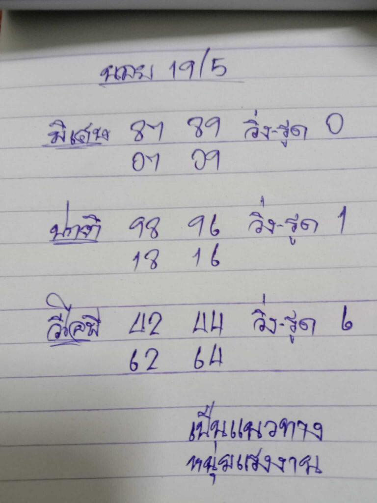 แนวทางหวยฮานอย 19/5/65 ชุดที่ 2