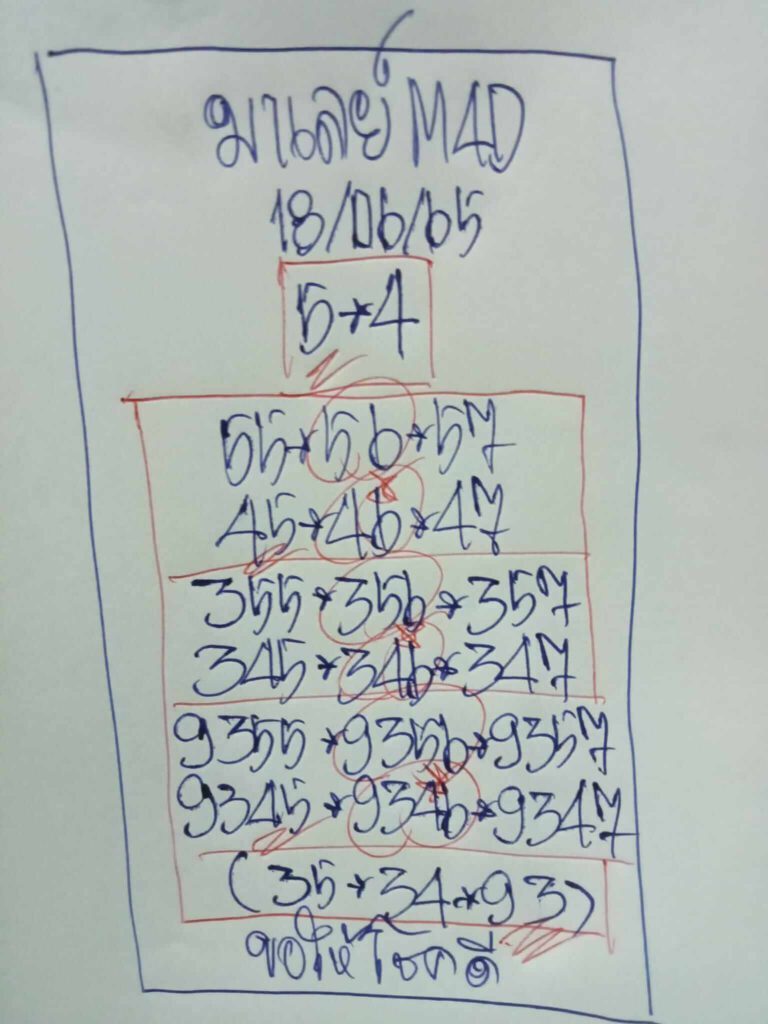 แนวทางหวยมาเลย์ 18/6/65 ชุดที่ 3