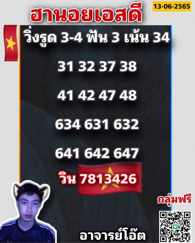 แนวทางหวยฮานอย 13/6/65 ชุดที่ 10