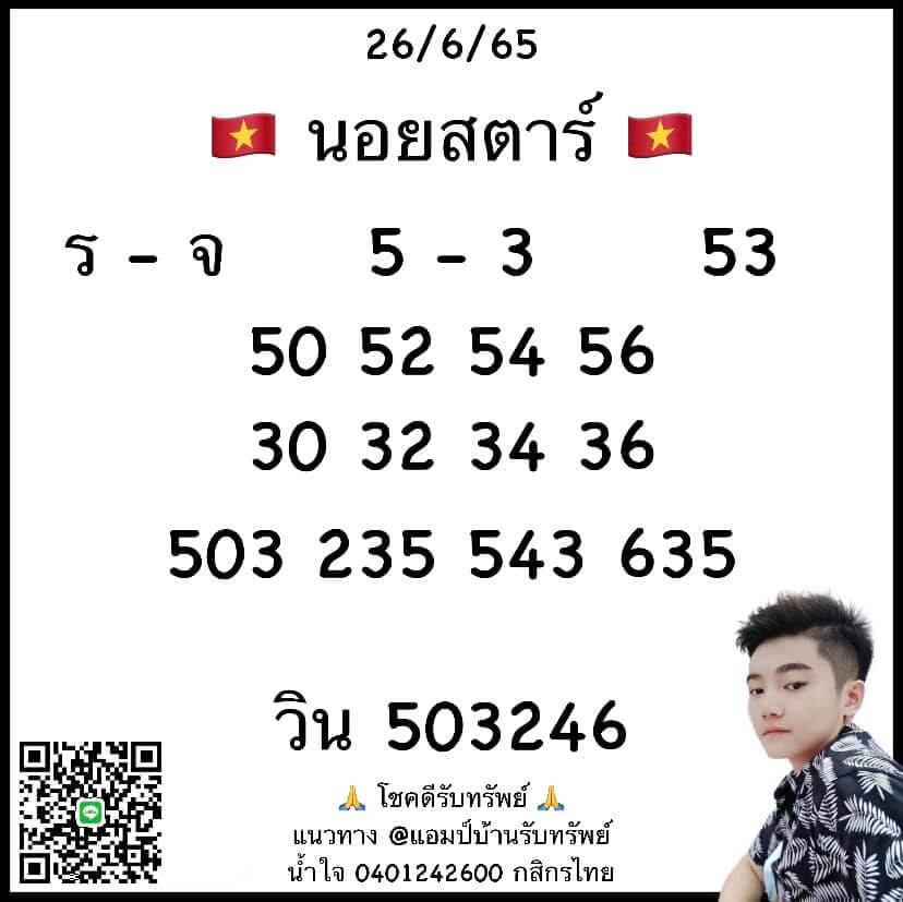 แนวทางหวยฮานอย 26/6/65 ชุดที่ 14