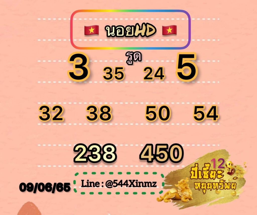 แนวทางหวยฮานอย 9/6/65 ชุดที่ 15