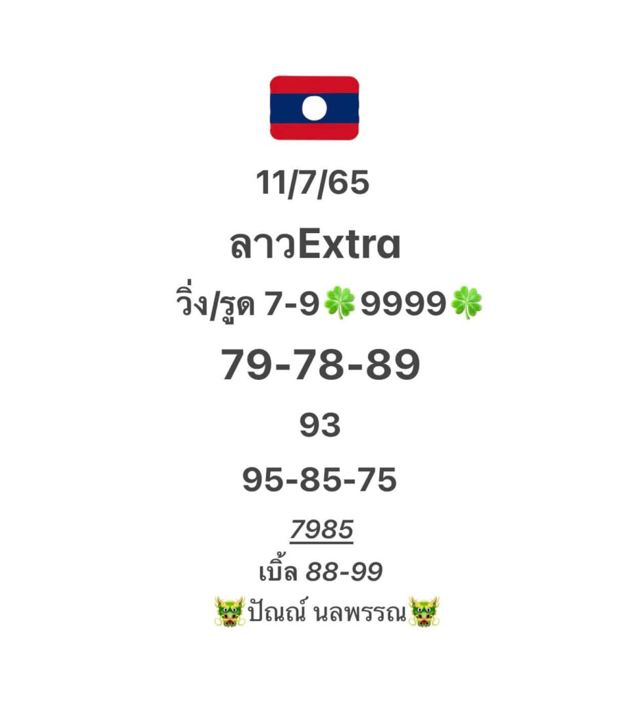 แนวทางหวยลาว 11/7/65 ชุดที่ 7