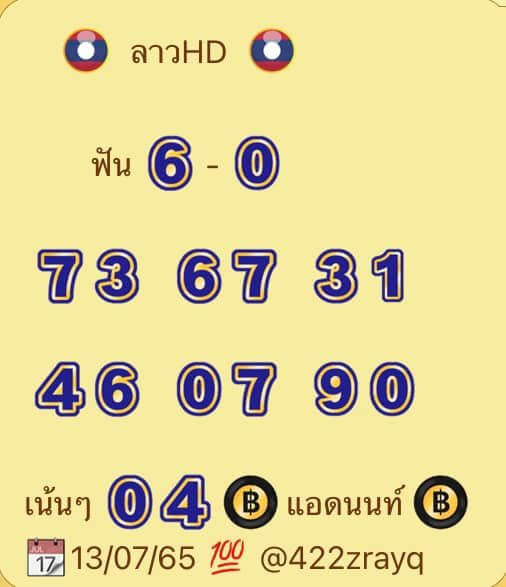 แนวทางหวยลาว 13/7/65 ชุดที่ 1