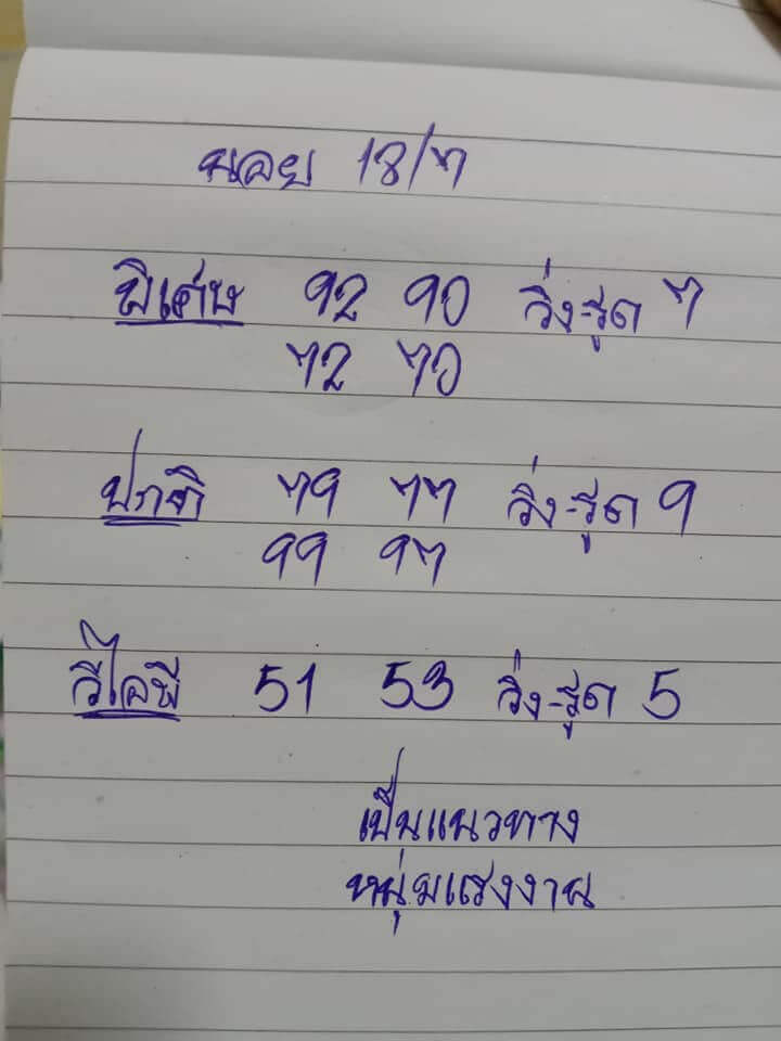 แนวทางหวยฮานอย 18/7/65 ชุดที่ 6