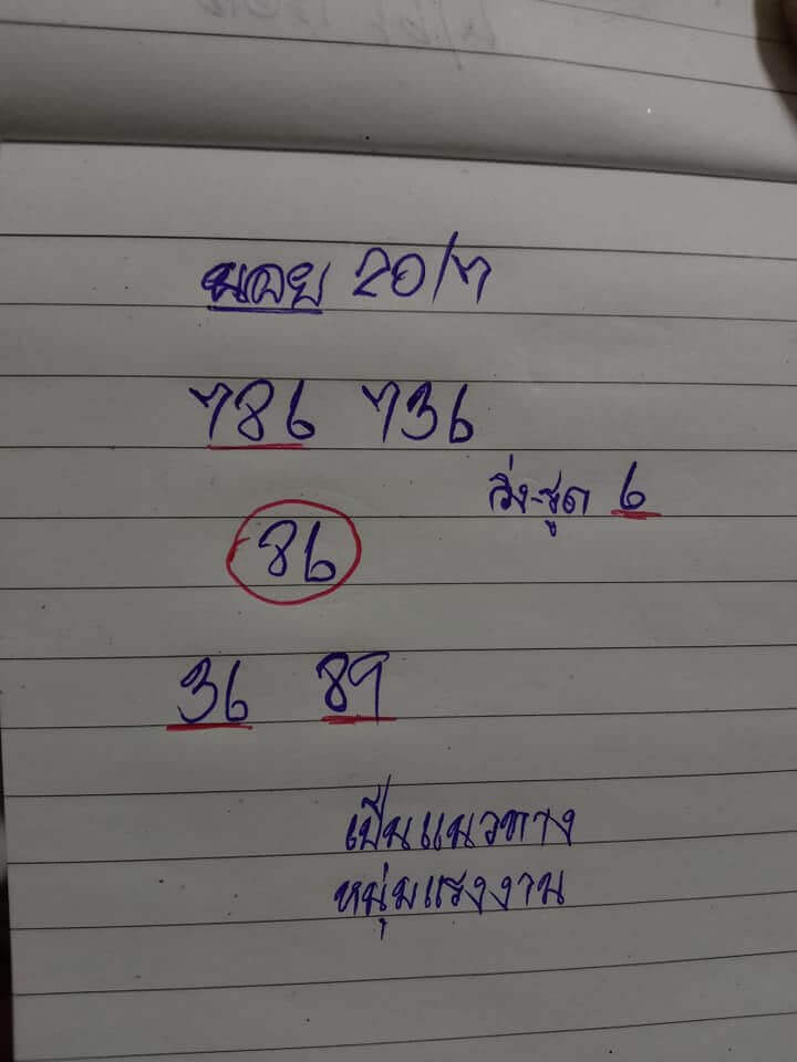 แนวทางหวยฮานอย 20/7/65 ชุดที่ 6