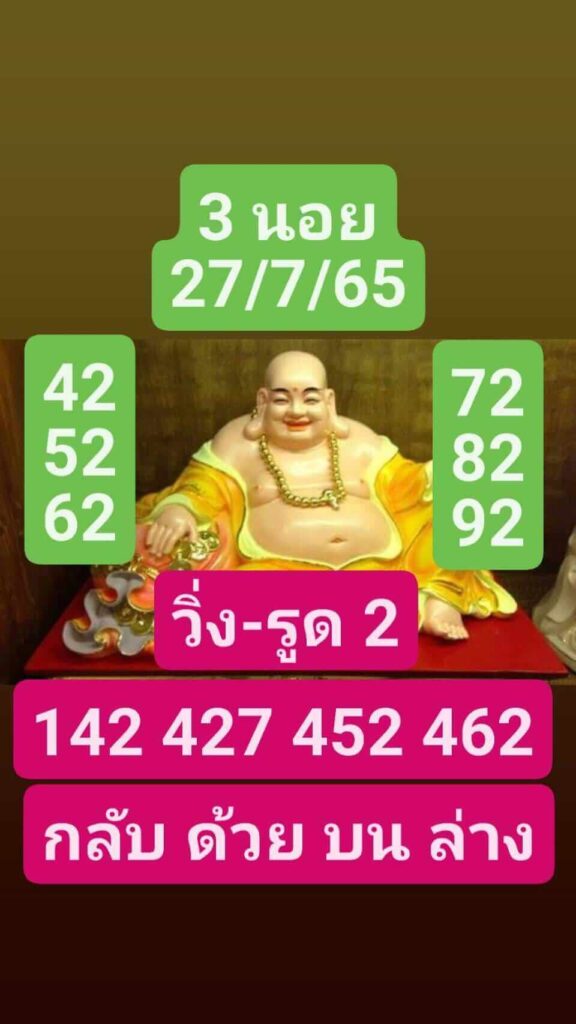 แนวทางหวยฮานอย 27/7/65 ชุดที่ 14