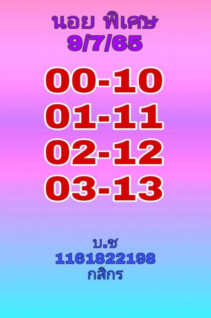 แนวทางหวยฮานอย 9/7/65 ชุดที่ 9