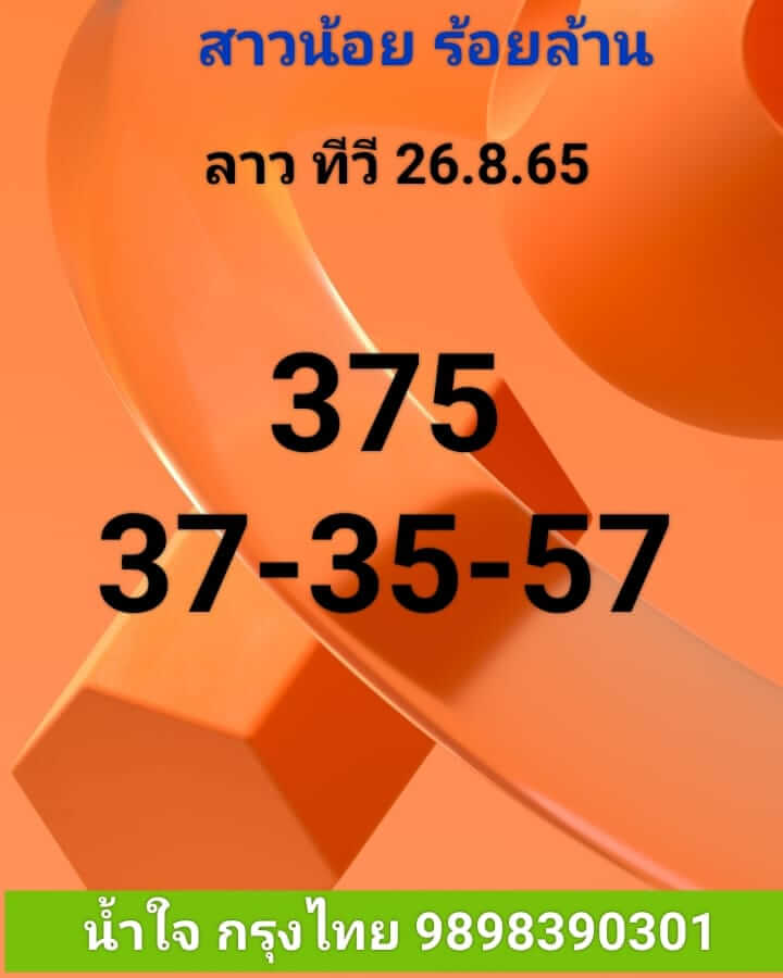 แนวทางหวยลาว 26/8/65 ชุดที่ 15