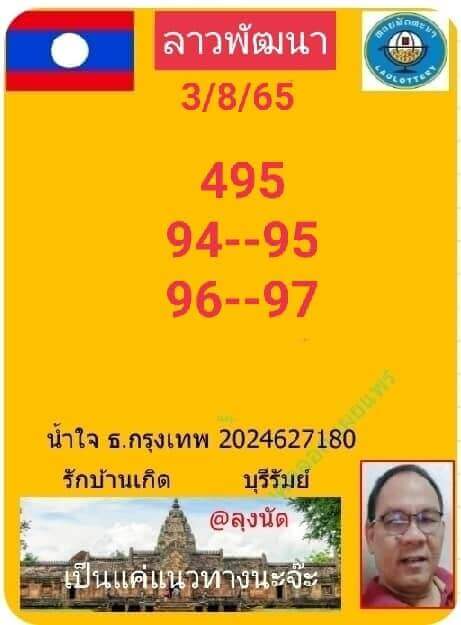 แนวทางหวยลาว 3/8/65 ชุดที่ 10