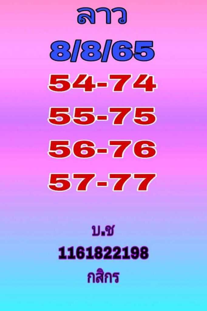 แนวทางหวยลาว 8/8/65 ชุดที่ 8