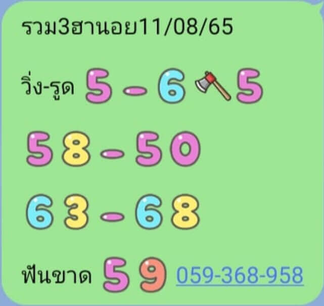 แนวทางหวยฮานอย 11/8/65 ชุดที่ 13