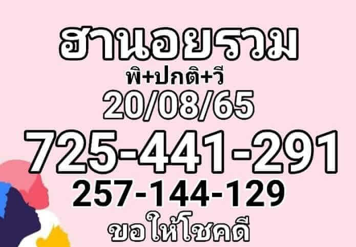 แนวทางหวยฮานอย 20/8/65 ชุดที่ 8