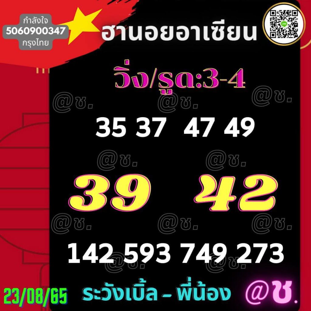 แนวทางหวยฮานอย 23/8/65 ชุดที่ 5