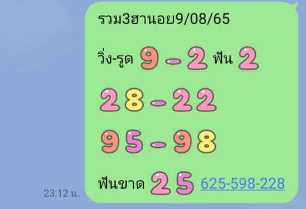 แนวทางหวยฮานอย 9/8/65 ชุดที่ 10