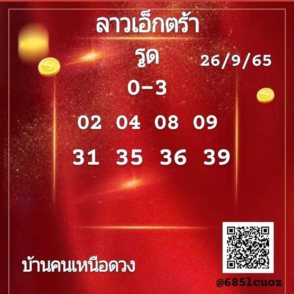 แนวทางหวยลาว 26/9/65 ชุดที่ 15