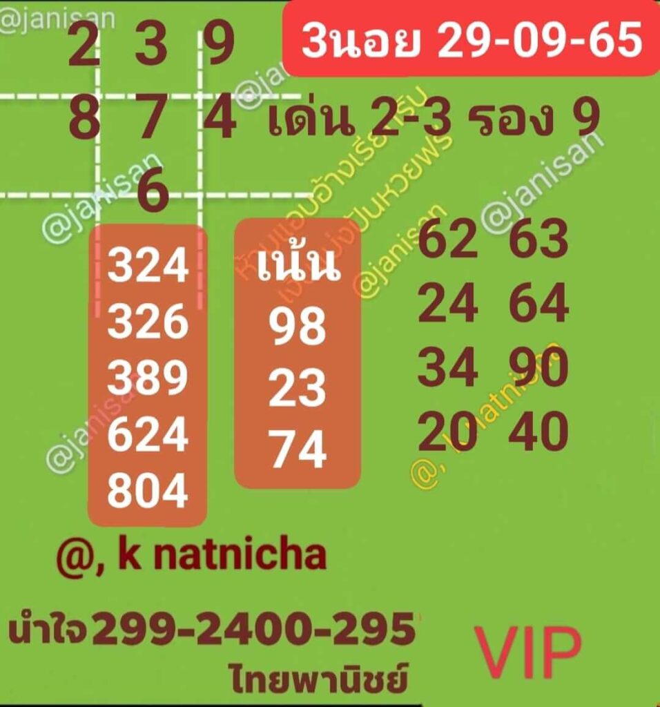 แนวทางหวยฮานอย 29/9/65 ชุดที่ 5