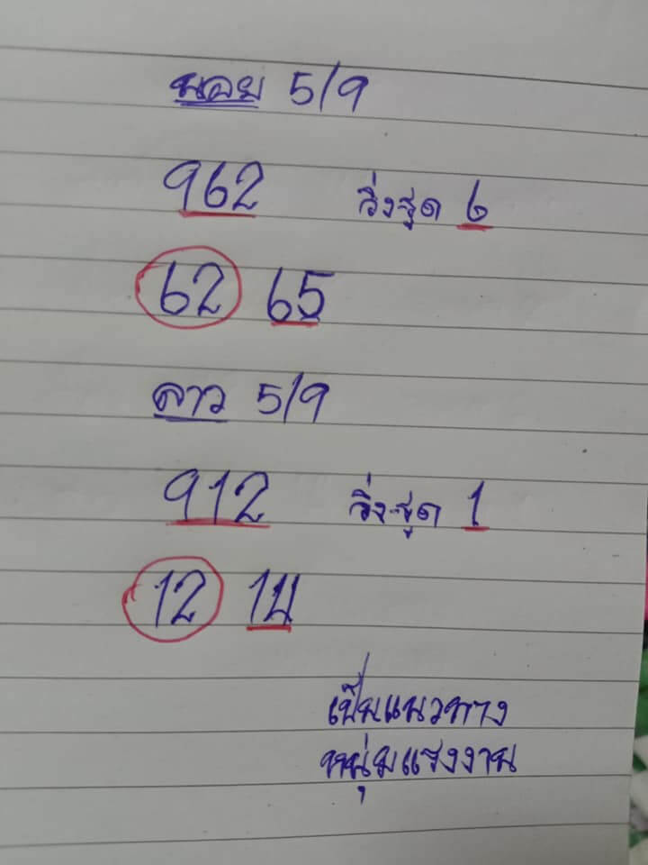 แนวทางหวยฮานอย 5/9/65 ชุดที่ 11
