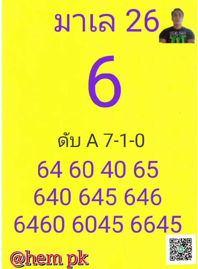 แนวทางหวยมาเลย์ 26/10/65 ชุดที่ 2