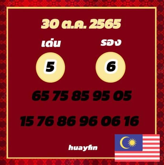 แนวทางหวยมาเลย์ 30/10/65 ชุดที่ 10