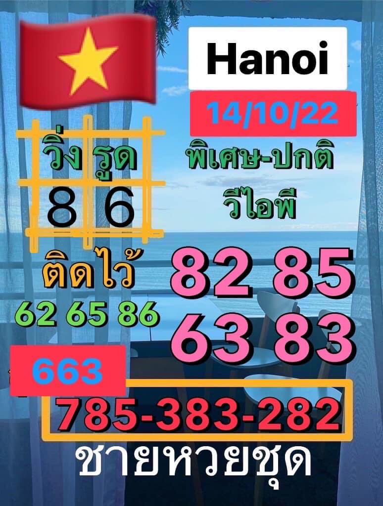 แนวทางหวยฮานอย 14/10/65 ชุดที่ 4