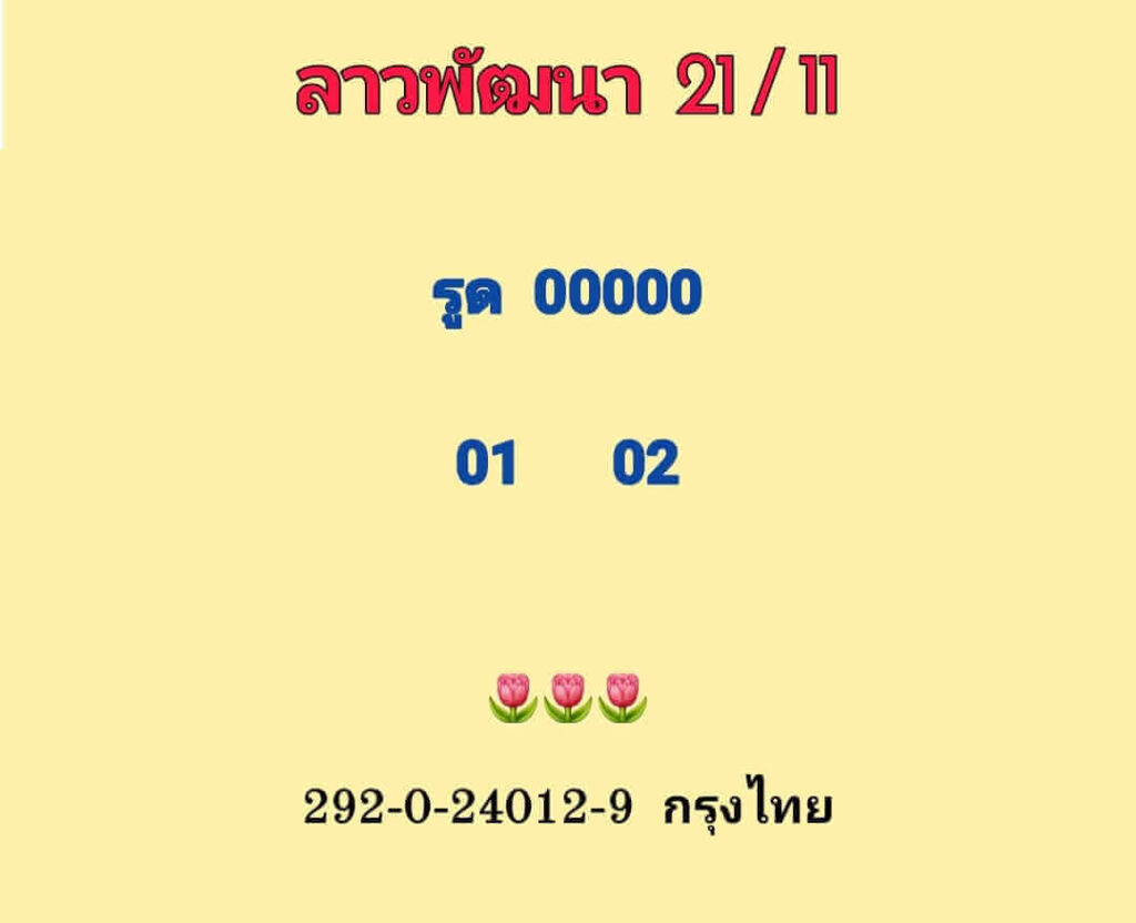 แนวทางหวยลาว 21/11/65 ชุดที่ 1