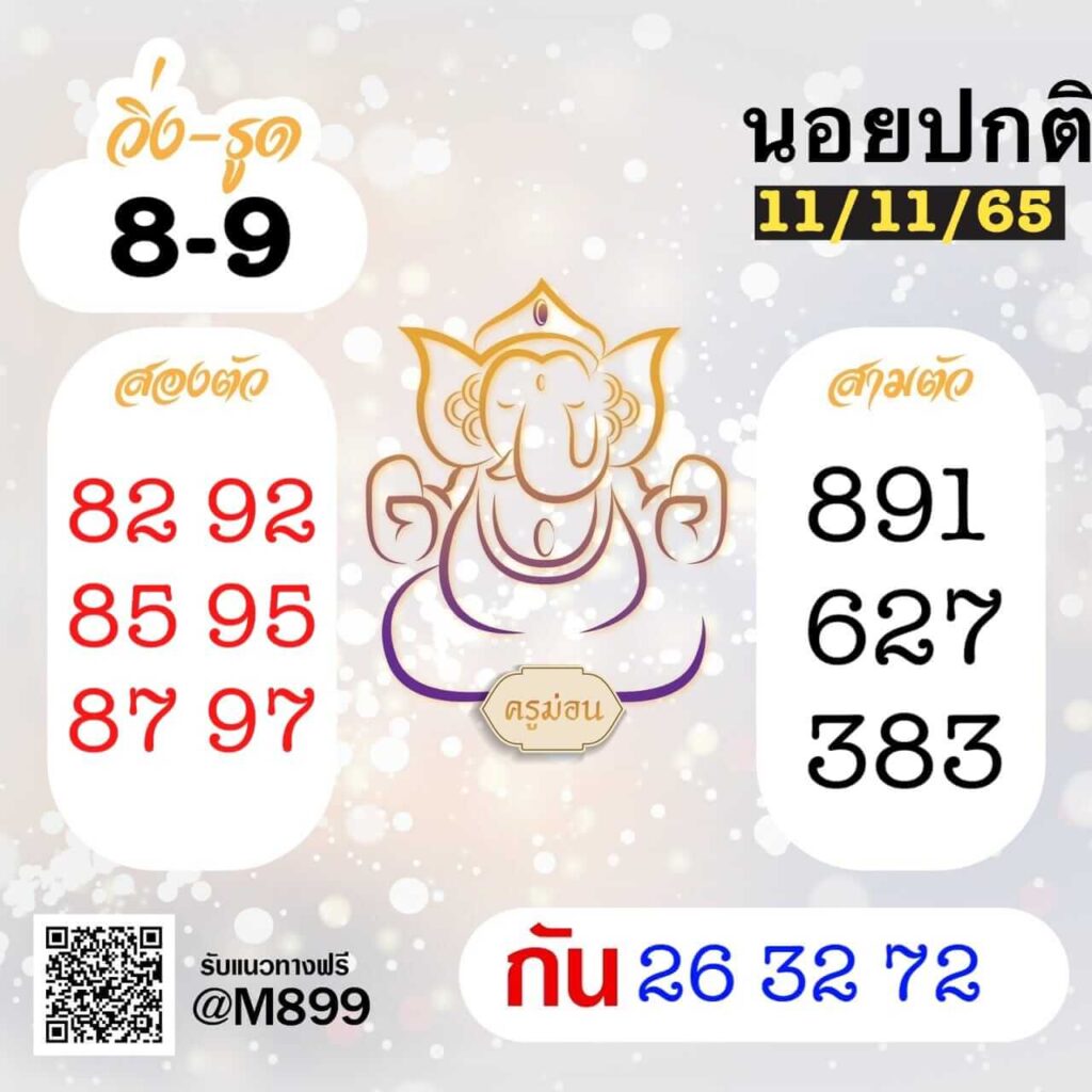 แนวทางหวยฮานอย 11/11/65 ชุดที่ 5