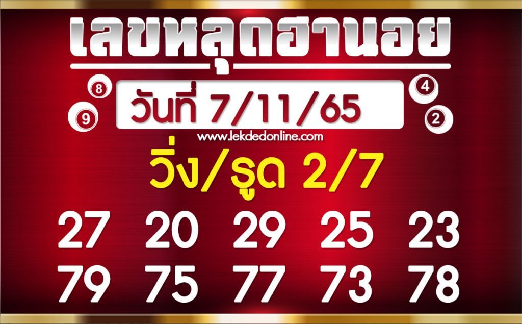 แนวทางหวยฮานอย 7/11/65 ชุดที่ 10