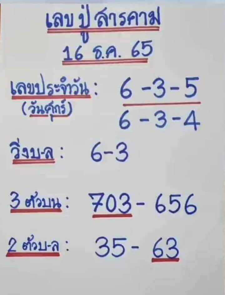 เลขปู่สารคาม 16/12/65