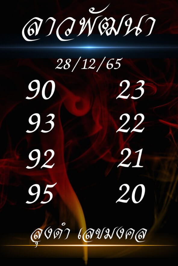 แนวทางหวยลาว 28/12/65 ชุดที่ 5
