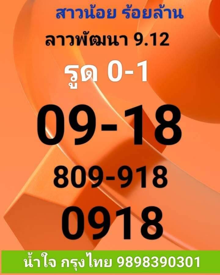 แนวทางหวยลาว 9/12/65 ชุดที่ 8