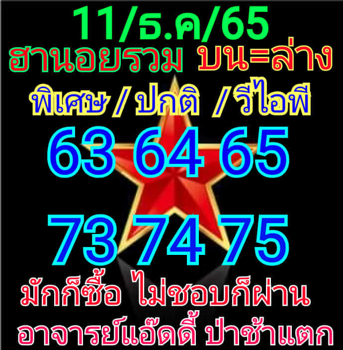 แนวทางหวยฮานอย 11/12/65 ชุดที่ 5