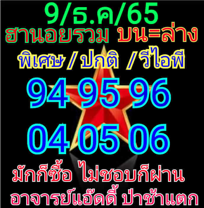 แนวทางหวยฮานอย 9/12/65 ชุดที่ 14